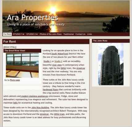 snapshot of home page