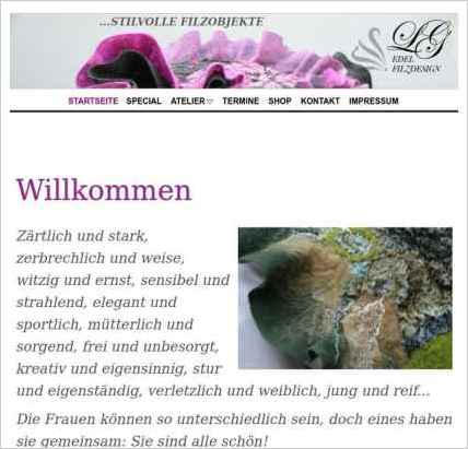 snapshot of home page