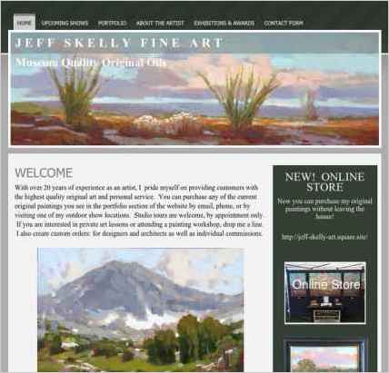 snapshot of home page