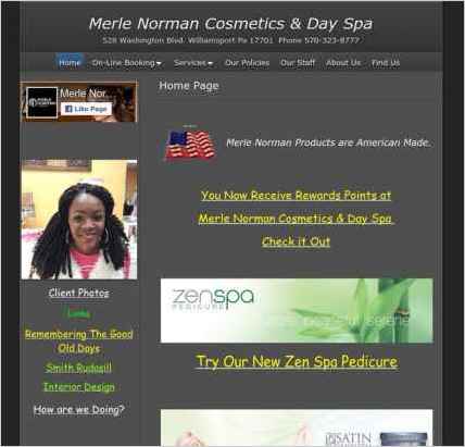 snapshot of home page