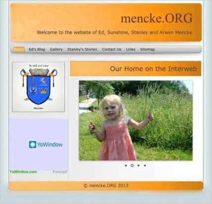 snapshot of home page