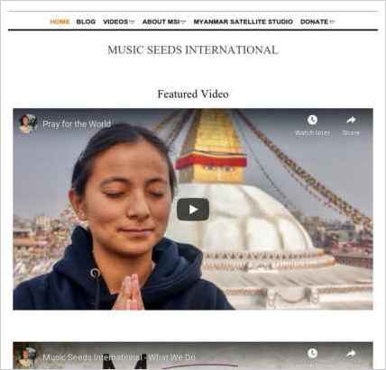 snapshot of home page