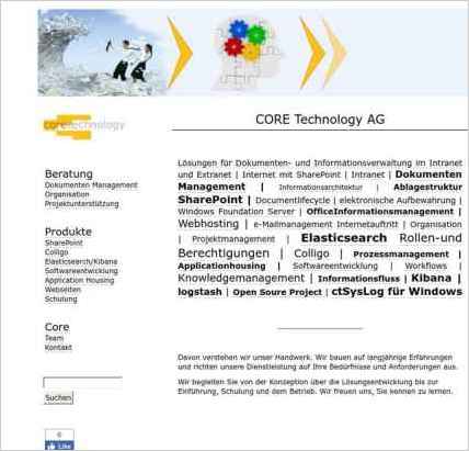snapshot of home page