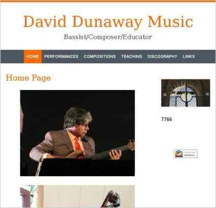 snapshot of home page