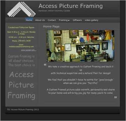 snapshot of home page