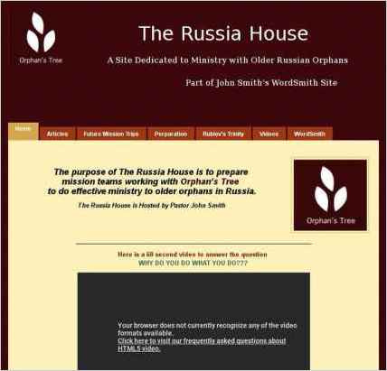 snapshot of home page
