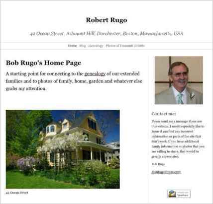 snapshot of home page