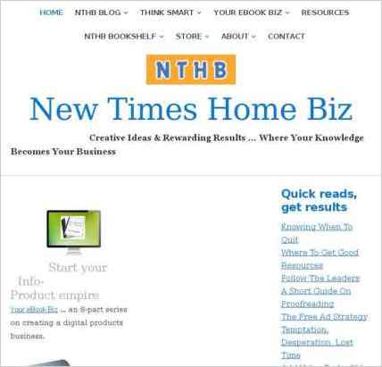 snapshot of home page