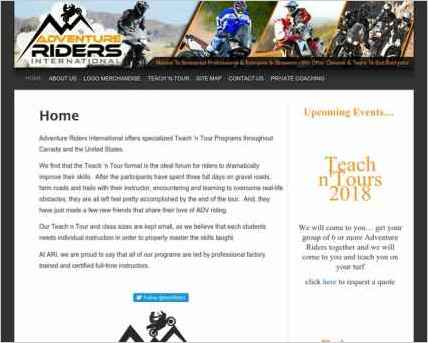 snapshot of home page