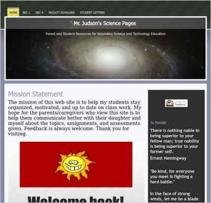 snapshot of home page