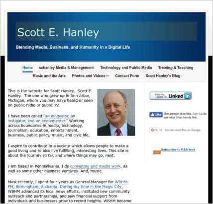 snapshot of home page
