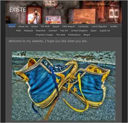 snapshot of home page