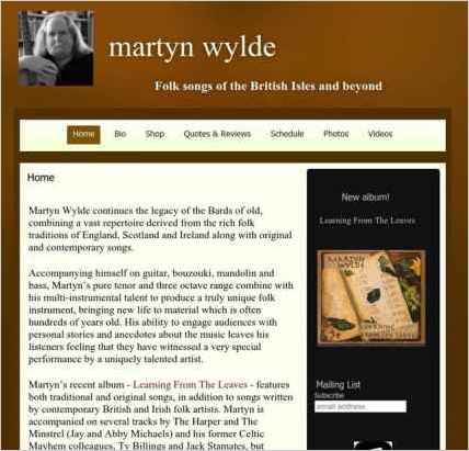 snapshot of home page