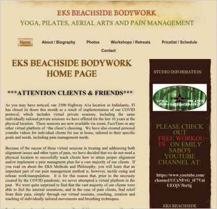 snapshot of home page