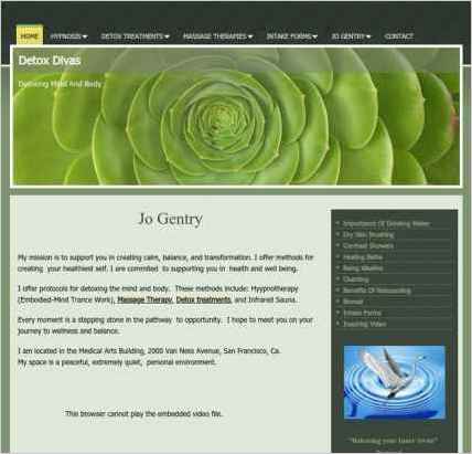 snapshot of home page