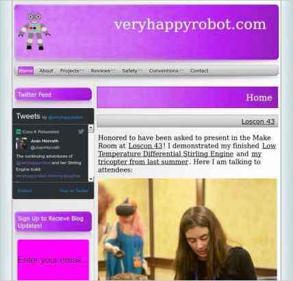 snapshot of home page