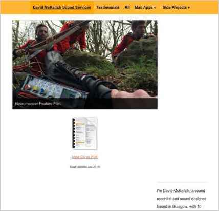 snapshot of home page