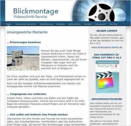 snapshot of home page