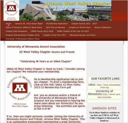 snapshot of home page