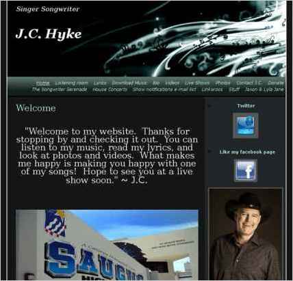 snapshot of home page