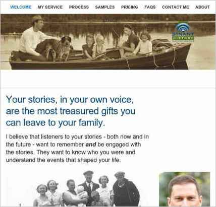 snapshot of home page