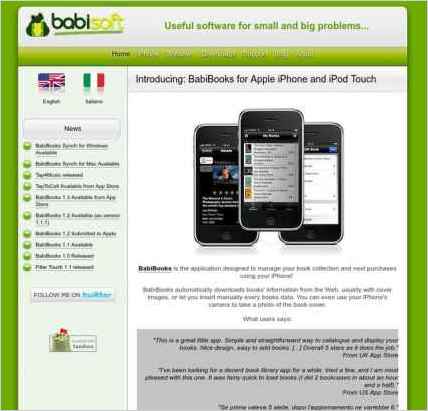 snapshot of home page
