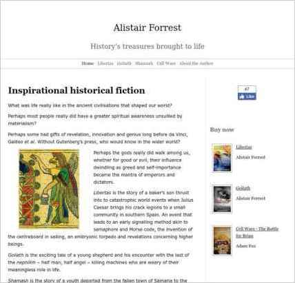 snapshot of home page