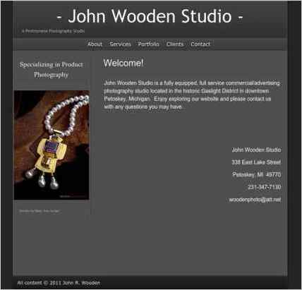 snapshot of home page