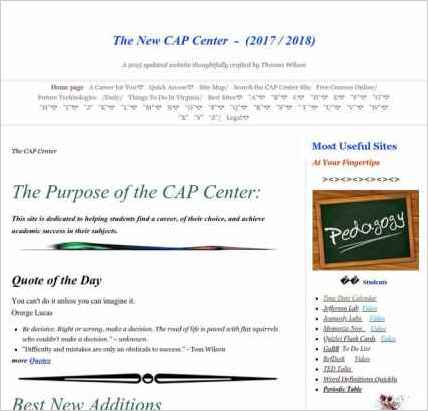 snapshot of home page