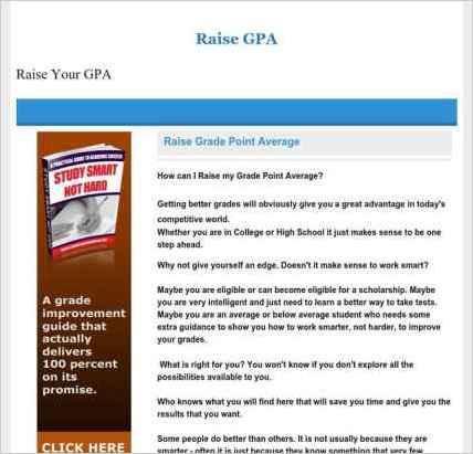 snapshot of home page