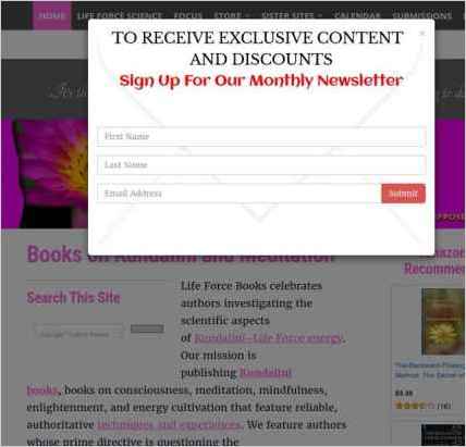 snapshot of home page