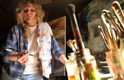 In the studio. Photo credit: Leah Millis In the studio. Photo credit: Leah Millis