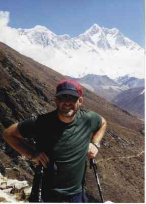 Here I am above Pangboche with Everest in the background Here I am above Pangboche with Everest in the background