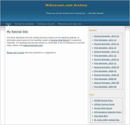 snapshot of home page