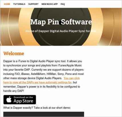 snapshot of home page