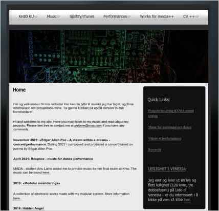 snapshot of home page