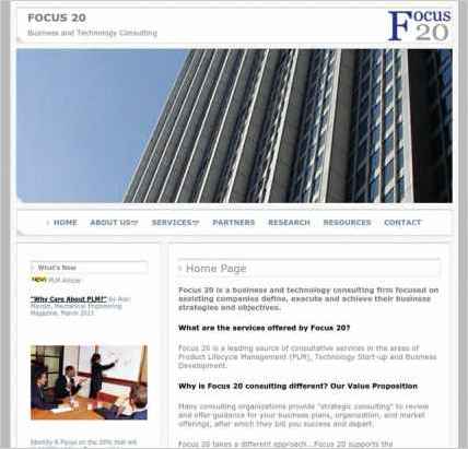 snapshot of home page