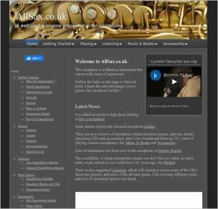 snapshot of home page