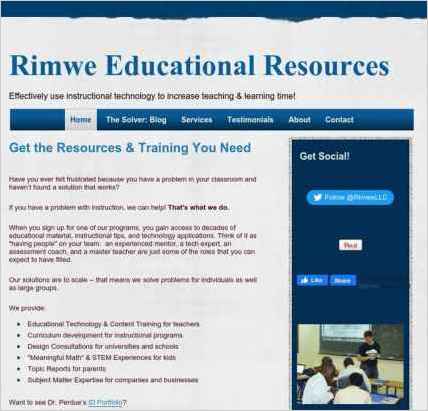 snapshot of home page