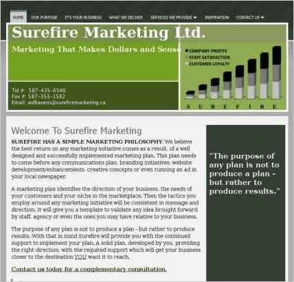 snapshot of home page