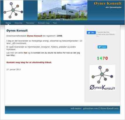 snapshot of home page