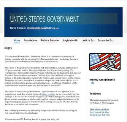 snapshot of home page