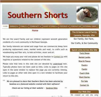 snapshot of home page