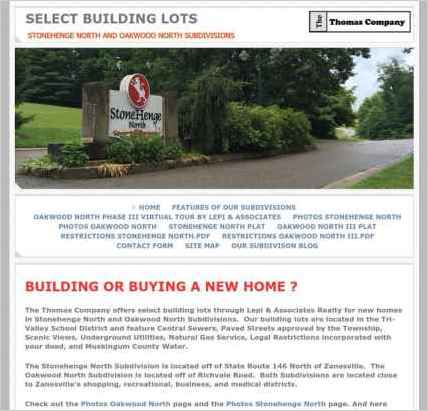 snapshot of home page