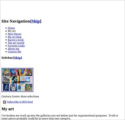 snapshot of home page