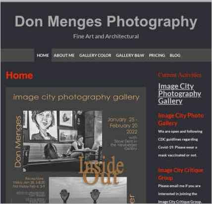 snapshot of home page