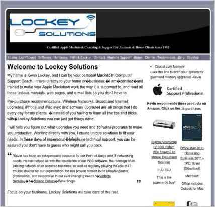 snapshot of home page