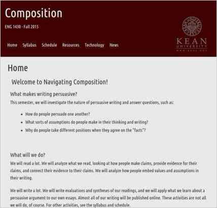 snapshot of home page