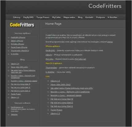 snapshot of home page