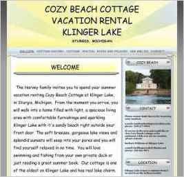 Cozy Beach Cottage Vacation Rental as Klinger Lake in Sturgis, MI